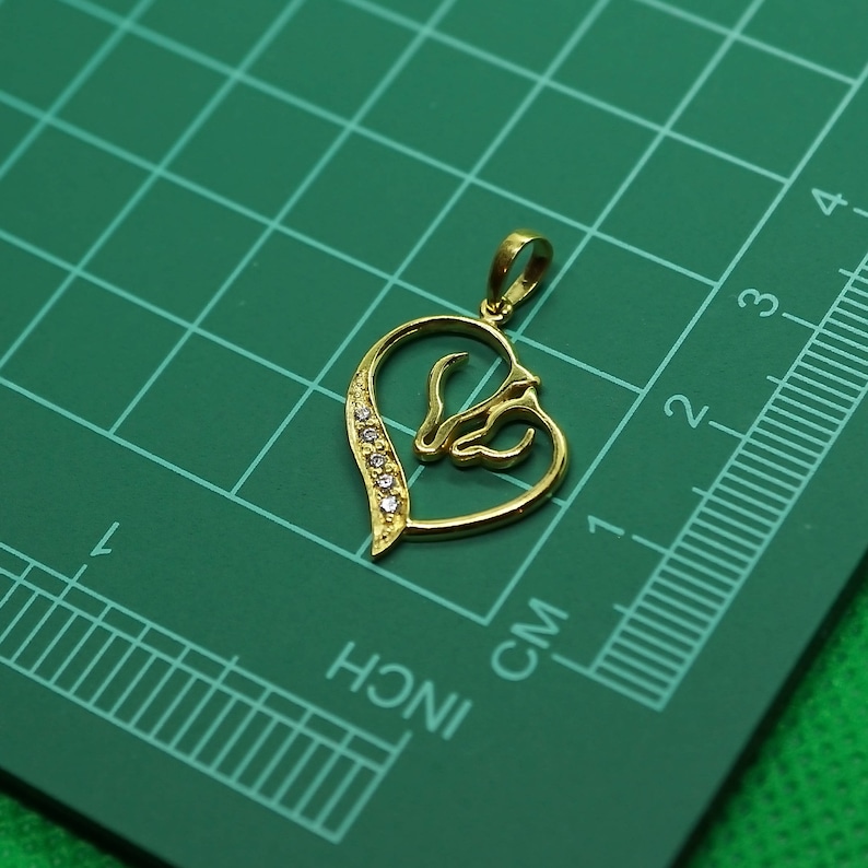 luckier believe in you make wish Good luck Gift good fortune lucky Horse Pendant 22K solid gold love you mom jewelry Gift for her