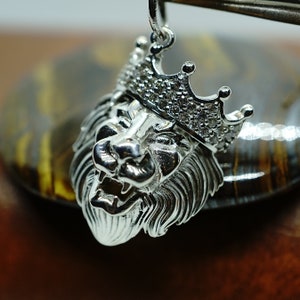 Sterling Silver Lion King Pendant (without Necklace). Halloween, Punisher Pendant
