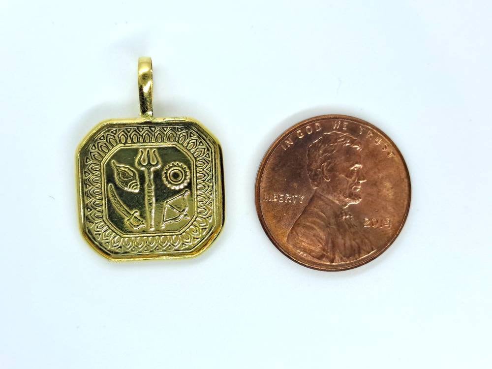 22K 916 Solid Gold Panchayudha Famous Doctrine of All Buddhas