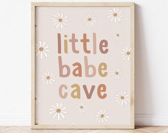 Little babe cave print, boho nursery print, girls nursery print, neutral nursery decor, boho girl nursery decor, ERTH, DIGITAL DOWNLOAD