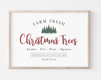 Farm Fresh Christmas Trees, Christmas Trees Print, Christmas Print, Christmas Tree Farm Sign,   DIGITAL DOWNLOAD