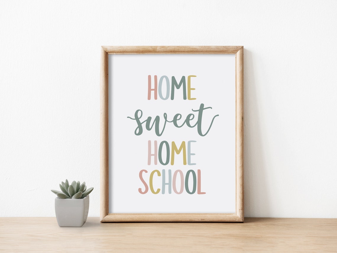 Home Sweet Homeschool Wall Art Homeschool Sign Lets Read Etsy