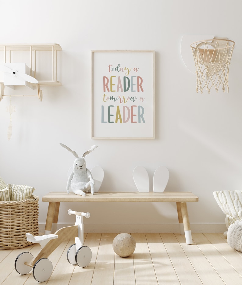 Today a Reader Tomorrow a Leader Wall Art Homeschool Wall Etsy