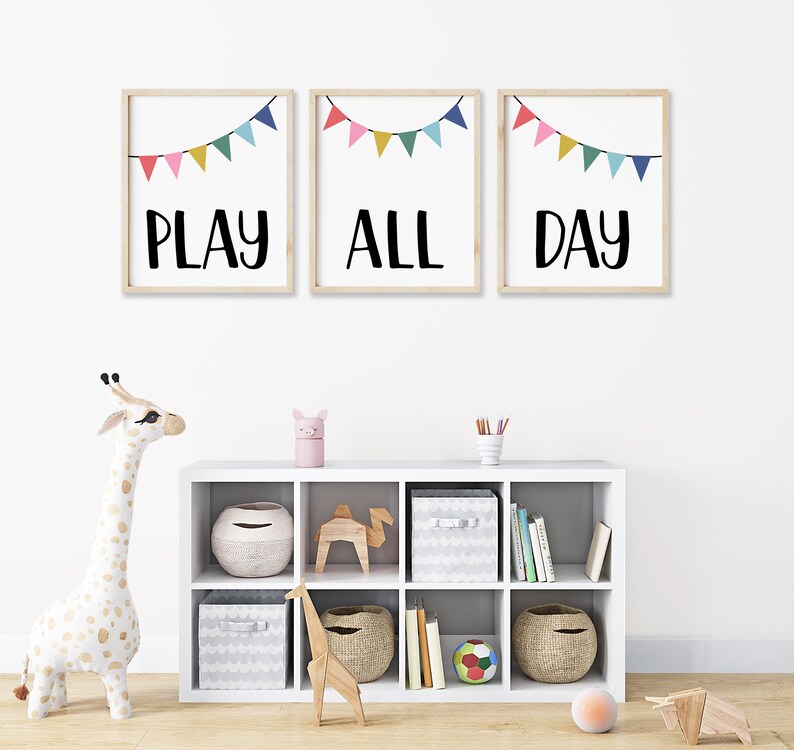 Play All Day Set of 3 Prints Play All Day Printable Playroom - Etsy