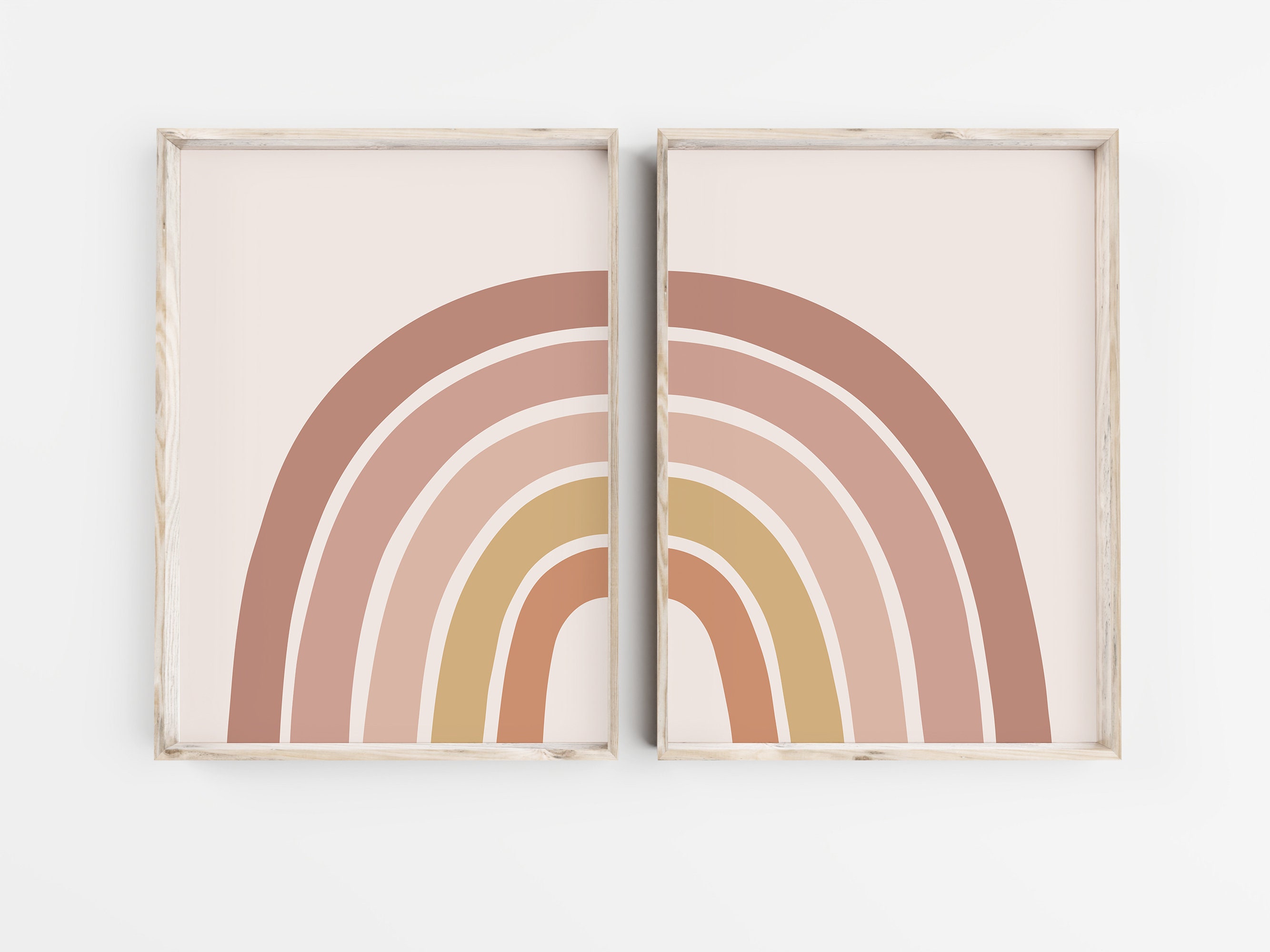 Rainbow Wall Art Set of 2 Rainbow Prints Girls Bedroom Etsy