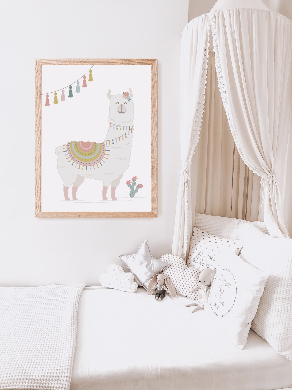 Llama Nursery Wall Art Llama Print Girl Boho Wall Art Boho Etsy