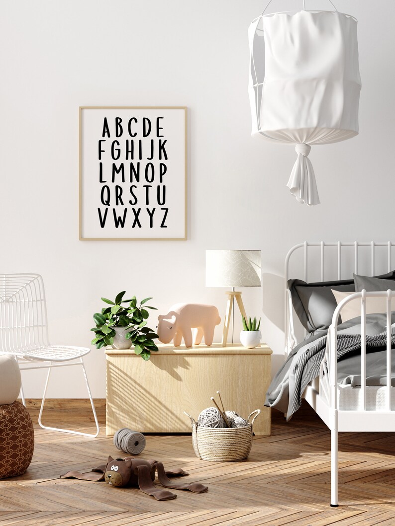Black and White Alphabet Poster ABC Poster Numbers Poster Etsy