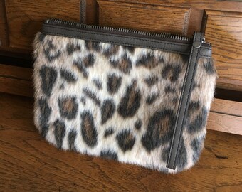 SALE: Vintage Abercrombie Leopard Print Clutch Handbag, Hollywood Glamour, Retro Purse, Animal Print Purse