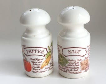 Vintage Ceramic Salt and Pepper Harvest Country Kitch 1980 Avon