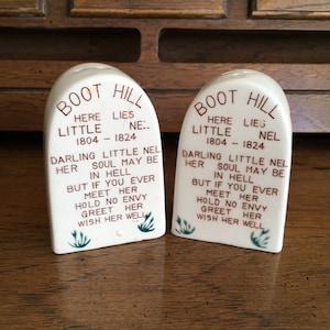 Vintage Boot Hill Tombstone Salt & Pepper Shakers: Nevada City Souvenir