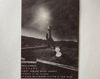 1968 Steppenwolf Santana Avalon Ballroom Postcard