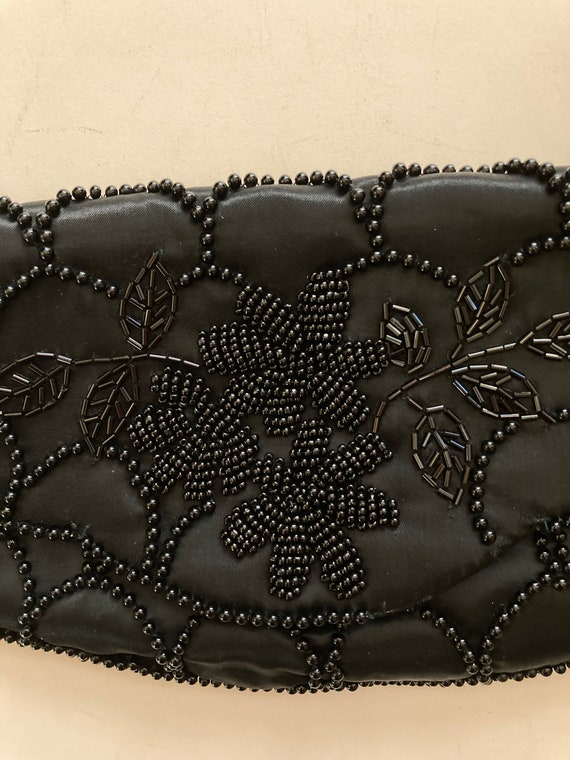 La Regale Vintage Black Beaded Clutch Japan, Vint… - image 2