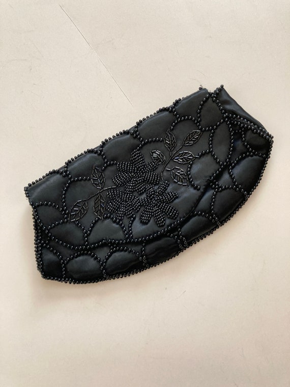 La Regale Vintage Black Beaded Clutch Japan, Vint… - image 1