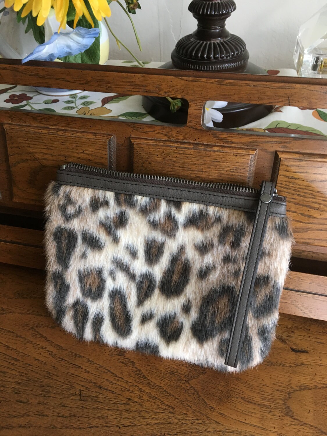 vintage leopard purse