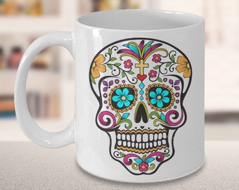 Day-of-the-Dead Day of the Dead Coffee Mug Dia De Los Muertos Mug Decor Colorful Sugar Skull Mug Mexican Folk Art Ceramic Cup Gift