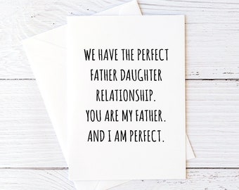 Funny Father's Day Card for Dad Happy Father's Day Card Father Daughter Relationship Father's Day Funny Blank Greeting Card