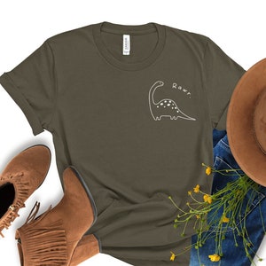Dino Pocket Shirt, Adult Dinosaur Shirt, Dinosaur Shirt Adult, Dino Shirt, Adult Dinosaur Gift, Gender Neutral Tee Shirt, Dinosaurs