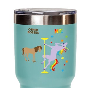 Boss Tumbler Boss Appreciation Boss Lady Tumbler Funny Gift for Boss Rainbow Unicorn Mug Cute Insulated Travel Coffee Cup for Boss's Day