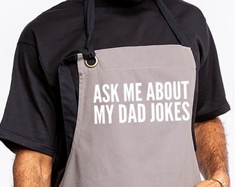 Chef Apron Mens Apron Grilling Apron Funny Apron for Men for Women Cooking Apron Men Apron with Pockets BBQ Apron Dad Jokes Fathers Day Gift