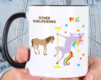 Funny Girlfriend Gift Idea Girlfriend Mug Best Girlfriend Ever Girlfriend Birthday Present Rainbow Pole Dancing Unicorn Fabulous Coffee Cup