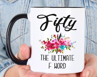 Funny 50th Birthday Gift for Women 50th Birthday Party Ideas for Her 50 Years Old Mug Turning 50 Happy 50th Birthday Midlife Coffee Cup