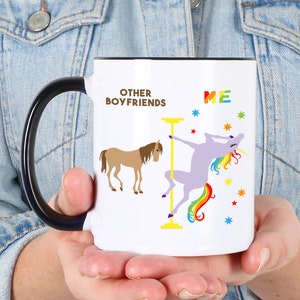 Funny Boyfriend Gift Idea Girlfriend Mug Best Boyfriend Ever Boyfriend Birthday Present Rainbow Pole Dancing Unicorn Fabulous Coffee Cup
