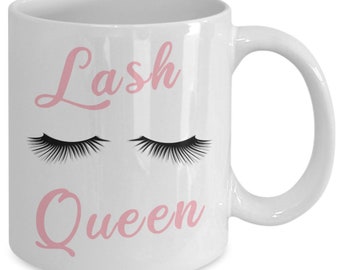 Lash Queen Mug Lash Tech Gift Lashes Technician Gift Idea Coffee Cup Eyelash Artist Gifts Beauty School Graduation Gift Idea Beautician