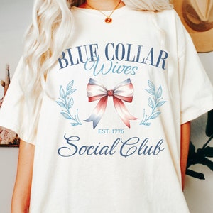 Blue Collar Wife Shirt, Blue Collar Wives Social Club Shirt, Preppy Tshirt, Comfort Colors Tee, Trucker Wife, Plumber Wife Construction Wife image 2