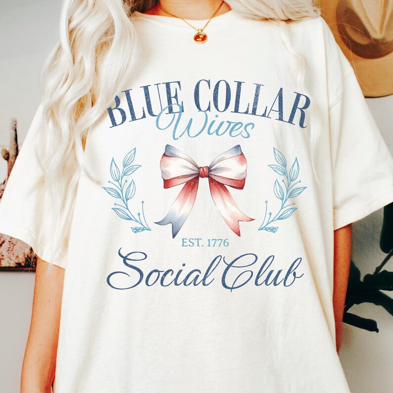 Blue Collar Wife Shirt, Blue Collar Wives Social Club Shirt, Preppy Tshirt, Comfort Colors Tee, Trucker Wife, Plumber Wife Construction Wife image 2
