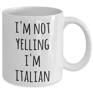 Italy Coffee Mug I'm Not Yelling I'm Italian Funny Tea Cup Gag Gifts for Men & Women image 1