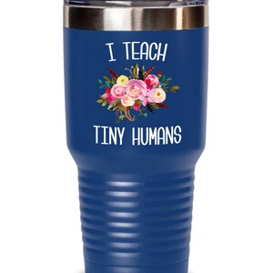 Teaching Tiny Humans Mug Funny Preschool Teacher Tumbler Pre K Kindergarten Gift Daycare Insulated Hot Cold Travel Coffee Cup BPA Free image 3