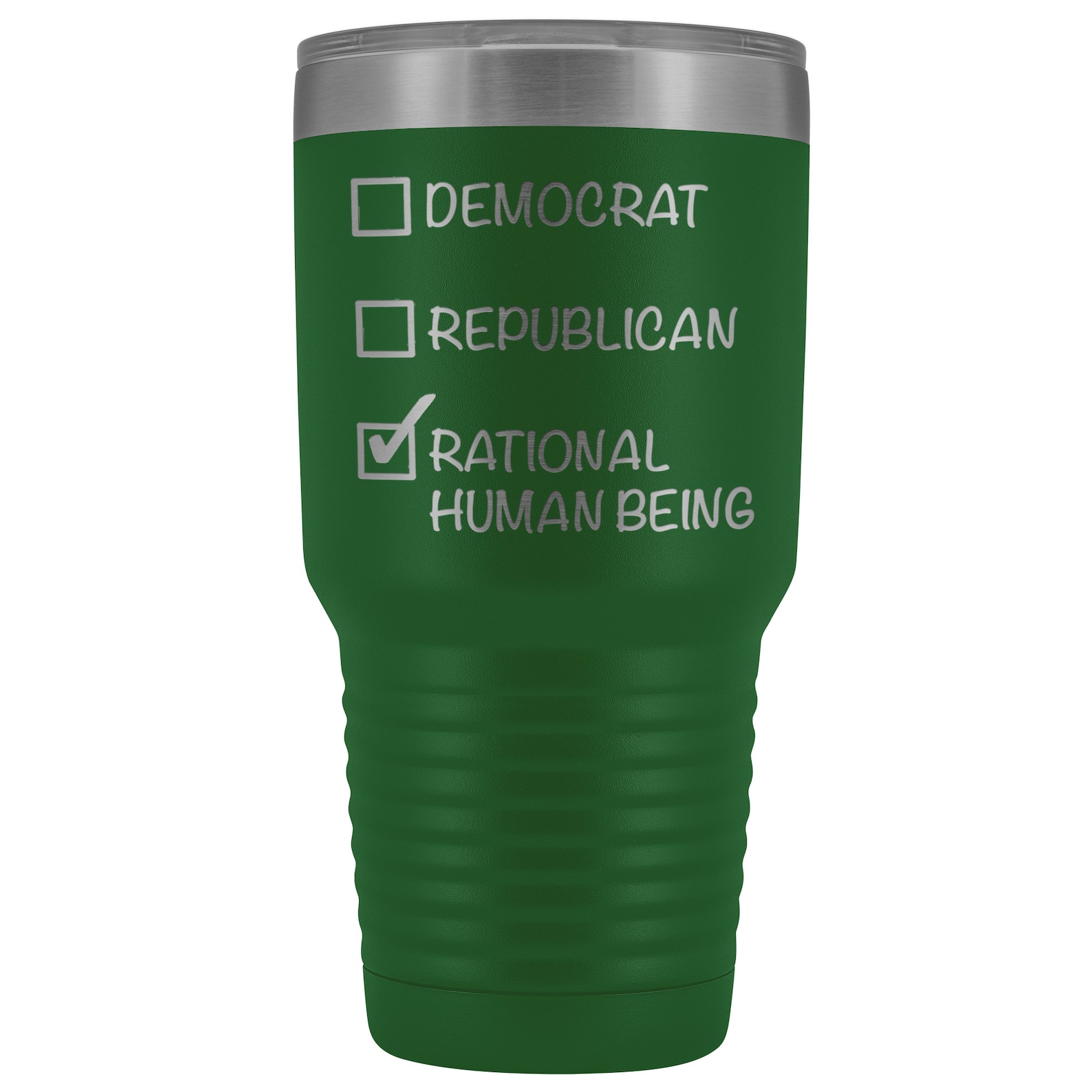 EvolveFISH "Democrat Republican Rational Person" Bumper Sticker - 11" X 3" Premium Vinyl, Waterproof, USA Made