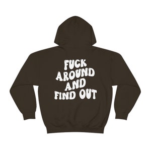 Sarcastic Hoodie, Antisocial Hoodie, Quote Hoodie, Hoodie Words on Back, Fuck Hoodie, Brown Hoodie, Y2K Hoodie, Preppy Hoodie, Mature image 3