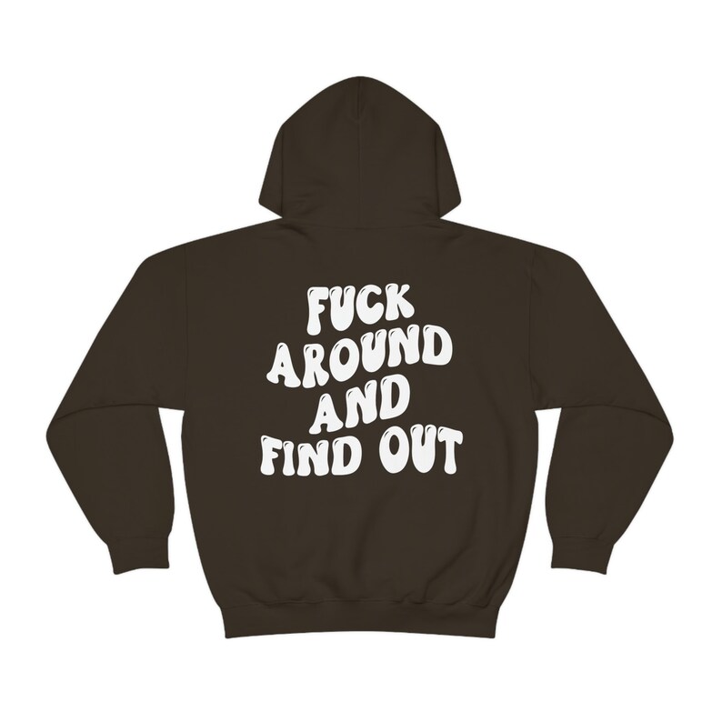 Sarcastic Hoodie, Antisocial Hoodie, Quote Hoodie, Hoodie Words on Back, Fuck Hoodie, Brown Hoodie, Y2K Hoodie, Preppy Hoodie, Mature image 3