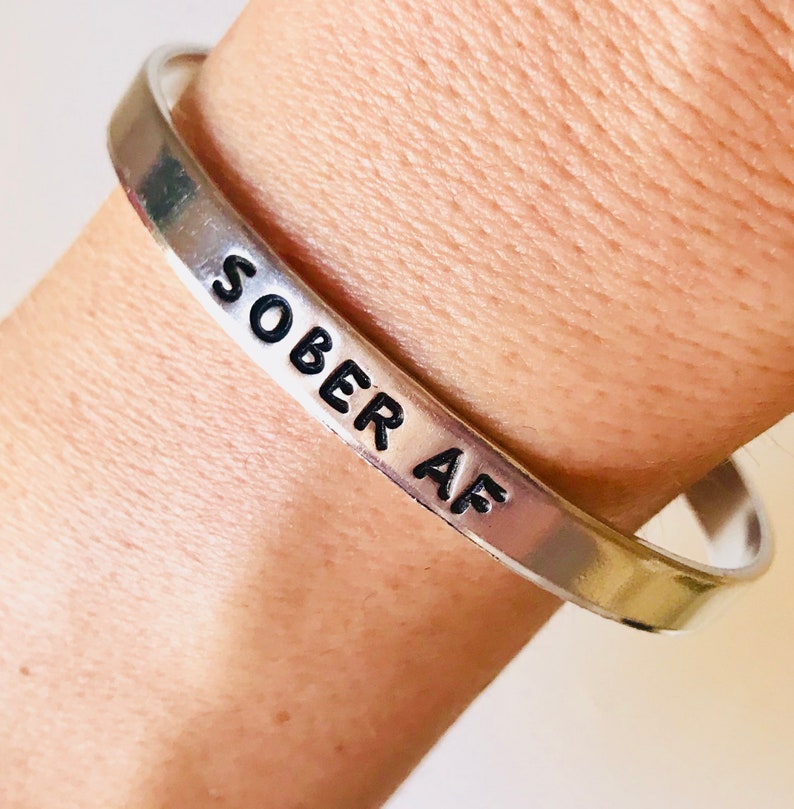 Sober Bracelet Sobriety Gift for Women Sober AF Sobriety Etsy