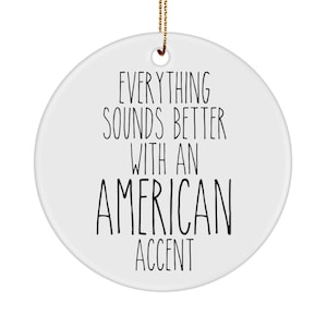 Us Citizenship Gift, New Citizen Gift, Becoming a Us Citizen Gift, American Accent United States Christmas Ornament