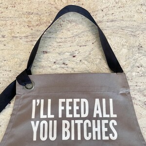 Chef Apron Mens Apron Grilling Apron Funny Apron for Men for Women Cooking Apron Men Apron with Pockets BBQ Apron I'll Feed You Bitches image 3