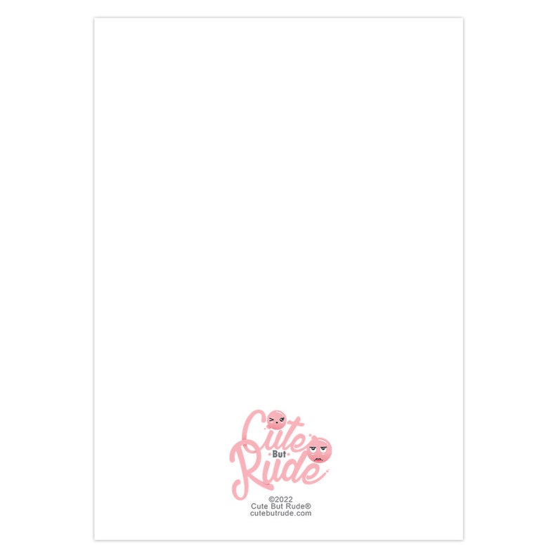May include: A pink and white logo with the text "Cute But Rude" in a stylised font. The logo includes a pink peach emoji with a frowning face.