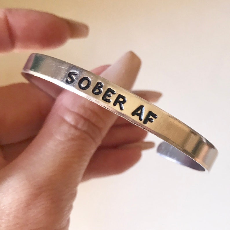 Sober Bracelet Sobriety Gift for Women Sober AF Sobriety Etsy