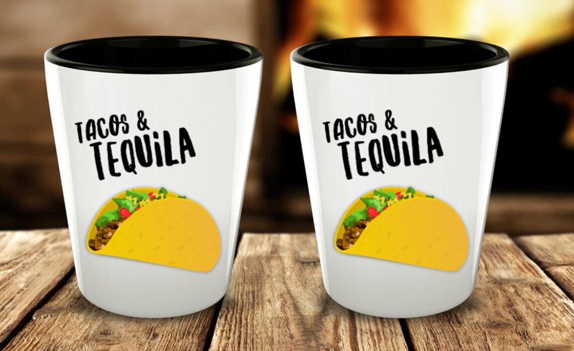 Tacos and Tequila Shot Glasses Funny Taco Shot Glass I Love Etsy