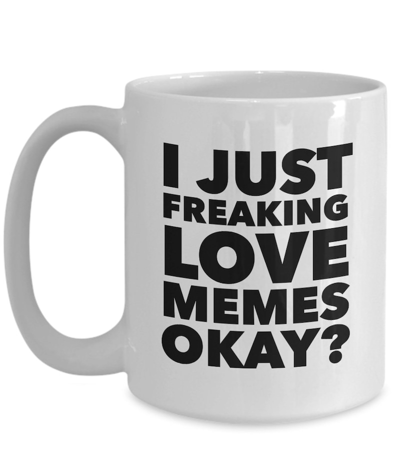 Dank Meme Mug Meme Coffee Mugs Memes Mug - I Just Freaking Love Memes Okay? Funny Ceramic Meme Coffee Cup Gift for Meme Lovers image 3