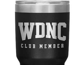 WDNC Club Member We Do Not Care Birthday Gift for Women Over 50 Perimenopause Mug Insulated Hot Cold Travel Coffee Cup 30oz BPA Free
