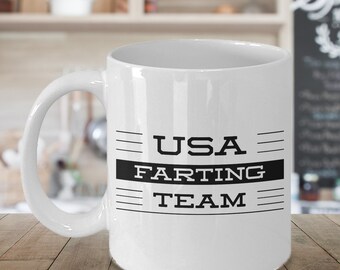 Fart Mug Fart Gifts USA Farting Team Funny Farting Gifts Funny Mugs for Men Ceramic Fart Coffee Cup