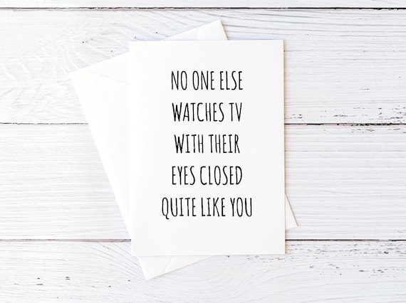 Funny Father's Day Card No One Else Watches TV With Their Eyes Closed Quite Like You Blank Greeting Card Stepdad Fathers Day, Step Dad Card