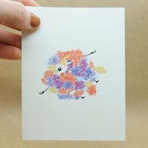 Nuage de fleurs - 4,25 x 5,5 po. carte de voeux (vierge à l'intérieur) / comprend une enveloppe