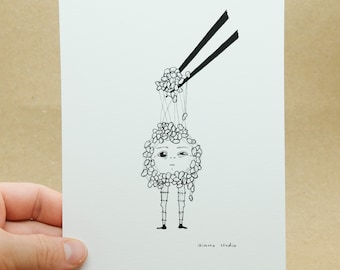 Natto Ikimono - 5x7" / 8x10" fine art print