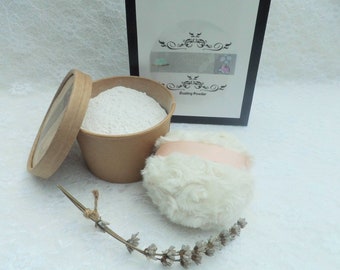 Natural Silky Body Dusting Powder 100g. Talc and Cornflour Free. Choice of Beautiful Scents and One Choice With Shimmer. Vegan.