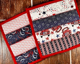 Patriotic Mug Rug - single mug rugs - 4th of July - Independence Day