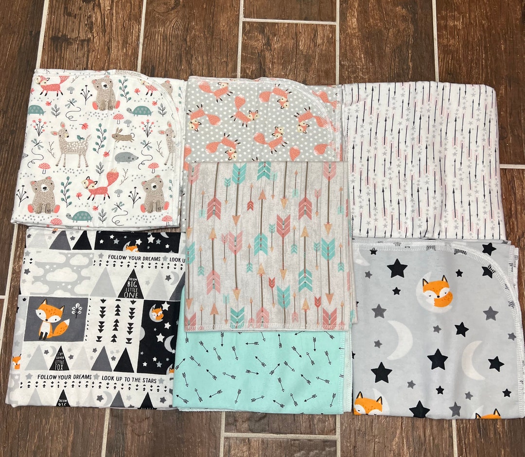 Flannel Baby Receiving Blanket, Woodland Animals & Arrows, 36 In. X 36