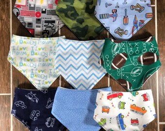 Bandana Bibs, Baby Bibs, Baby Boy Bibs, Sport Bandana Bibs, Drool Bibs, Flannel Bandana Bib, Car Bandana Bib, Baby Shower gift, Blue bibs